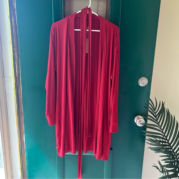 Red Ribbed Cardigan - Picture 1 of 8